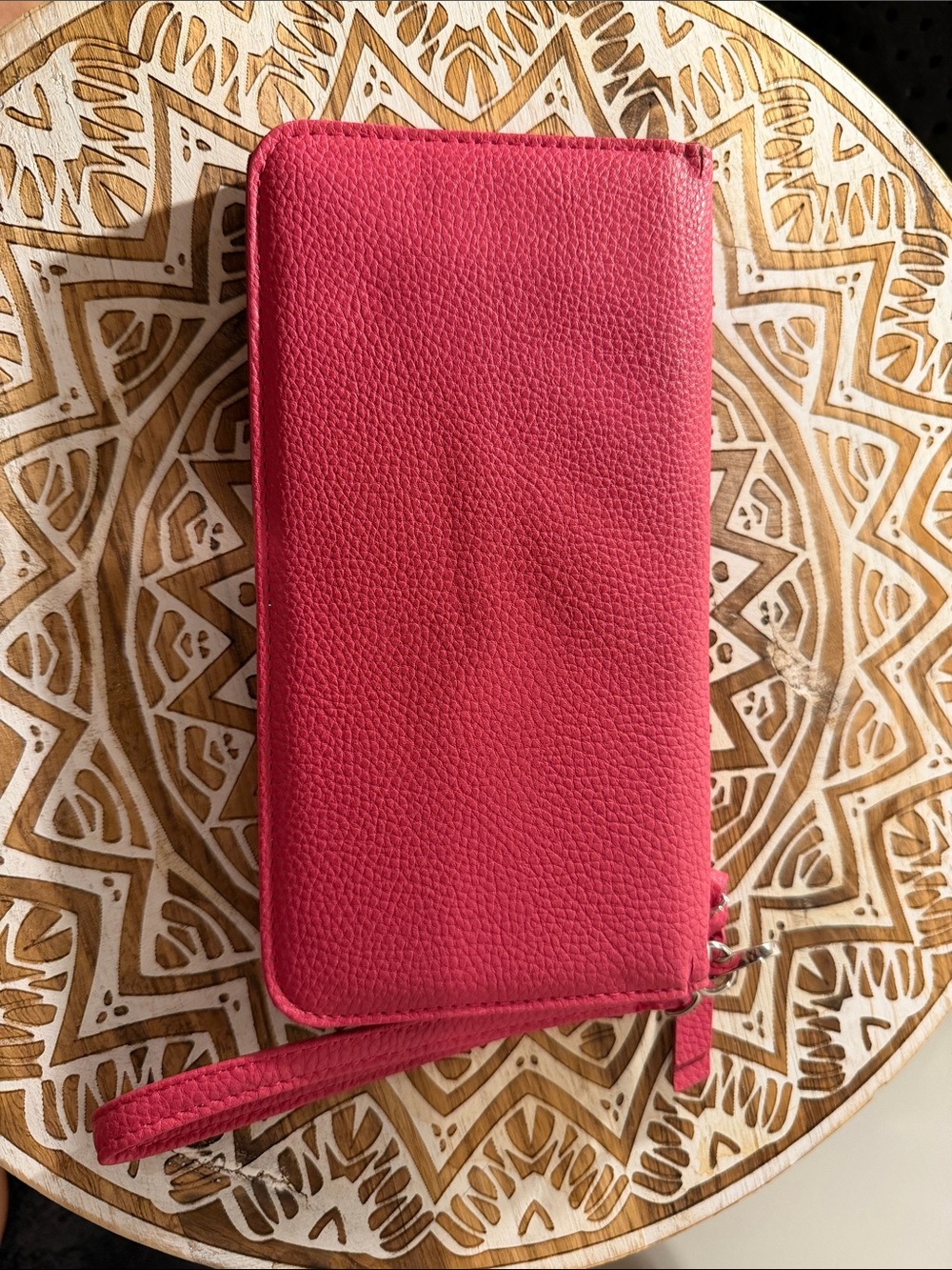 Dana Bachman Pink/Red Colorblock Women’s Zip Wallet Wristlet - Sleek Clutch